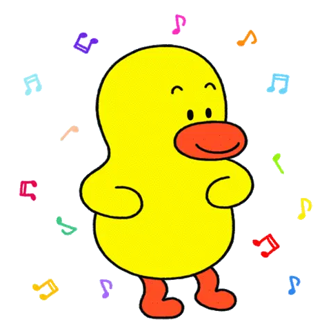 Happy Dancing Duck with Music Notes