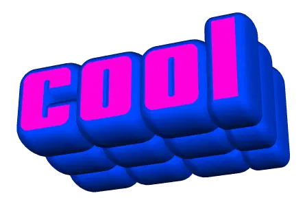 Animated 3D Cool Text Sticker