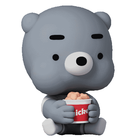 Ryan Bear Eating Fried Chicken Sticker