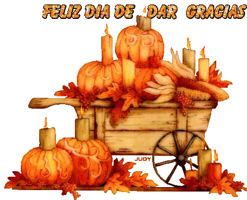 Feliz Día de Dar Gracias - Calabazas y Velas