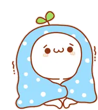 Mochi Cute Shivering Cold Blanket Sticker