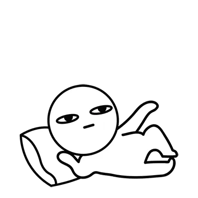 Lazy Person Man Sticker - Reluctant to Go