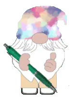 Cute Gnome Drawing with a Pen Sticker