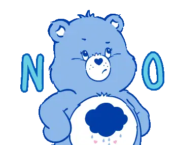 Grumpy Bear Says NO - Care Bear Sticker
