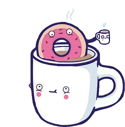 Desayunos Con Onda Donut Coffee Sticker