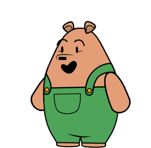 Thank You! Bear Expressing Gratitude Sticker