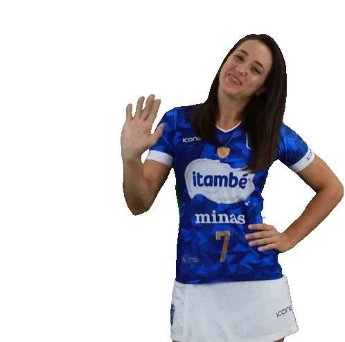 Minas Volleyball Player Waving and Peace Sign