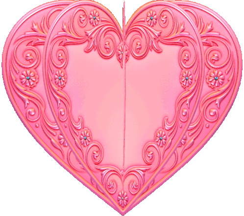 Corazón Rosa Decorado Sticker