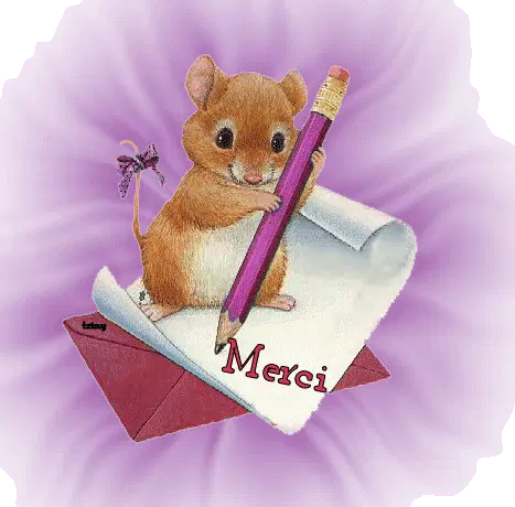Cute Mouse Writing Merci Sticker