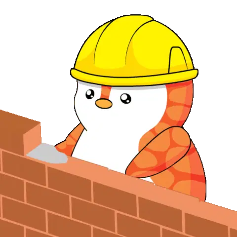 Pudgy Penguin Building Brick Wall