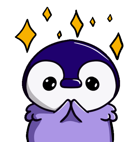 Cute Pleading Penguin with Sparkles