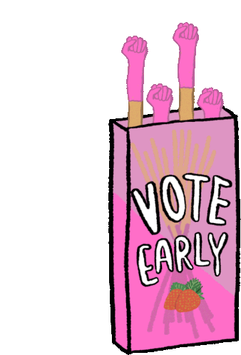 Strawberry Pocky Vote Early Fists Animated Sticker