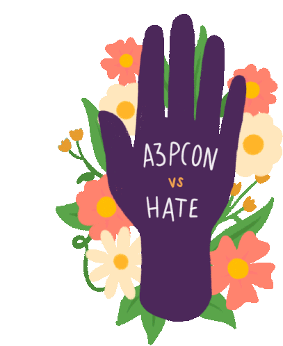 A3pcon Vs Hate Stop Hate with Flowers Graphic