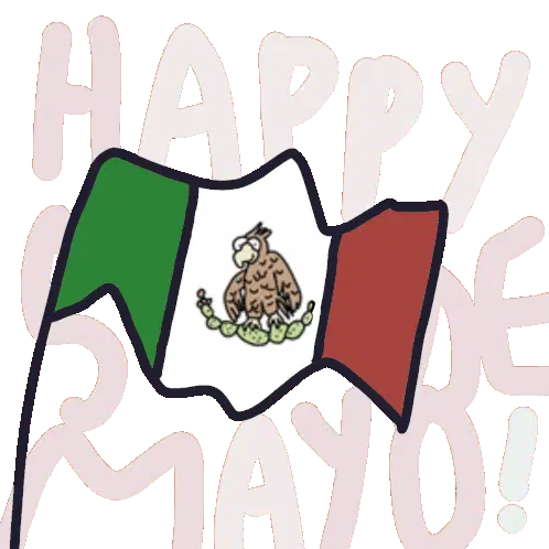 Happy Cinco de Mayo Mexican Flag Waving Sticker
