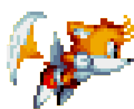 Tails Miles Prower Flying Pixel Art Sticker