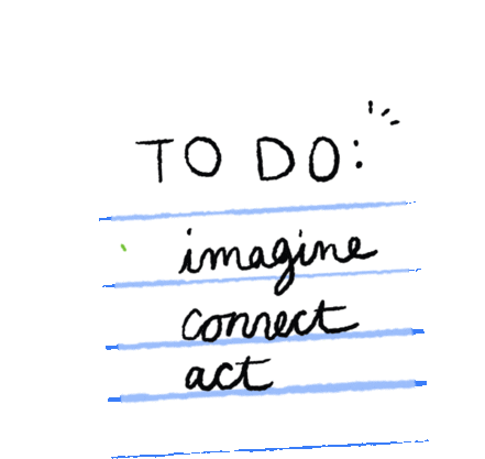 To Do List: Imagine, Connect, Act Productivity Sticker