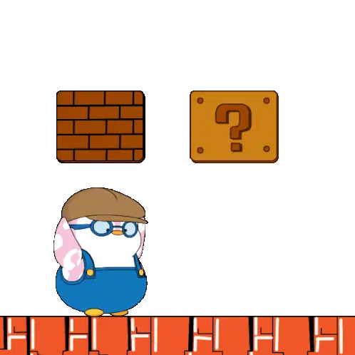 Pudgy Penguin Mario Bros. Game Sticker