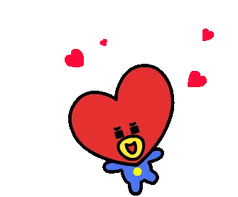 Tata BT21 Heart Character Sticker