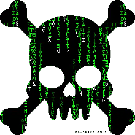 Matrix Code Skull & Crossbones Hacker Sticker