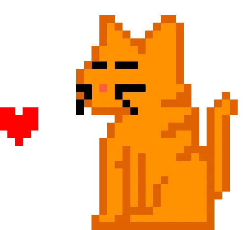 Pixel Art Kitty Love Sticker