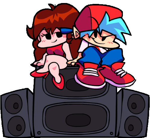 GF and BF Sitting on Speaker Sticker