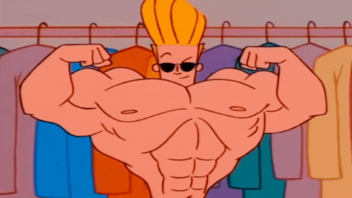 Johnny Bravo Flexes His Huge Muscles