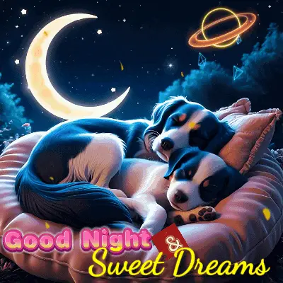 Good Night Sweet Dreams with Sleeping Puppies – free memes GIF download | meme platform