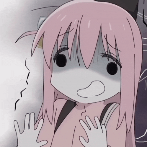 Hitori Gotoh from Bocchi the Rock, Nervous Expression