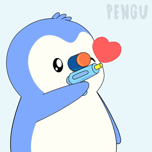 Pengu with Toy Gun: I Love You – free GIF download