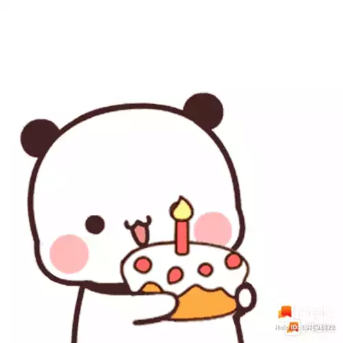 Cute Panda Celebrates Birthday with Cake