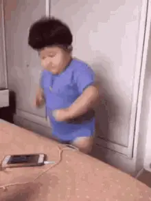 Chubby Kid Dancing Energetically
