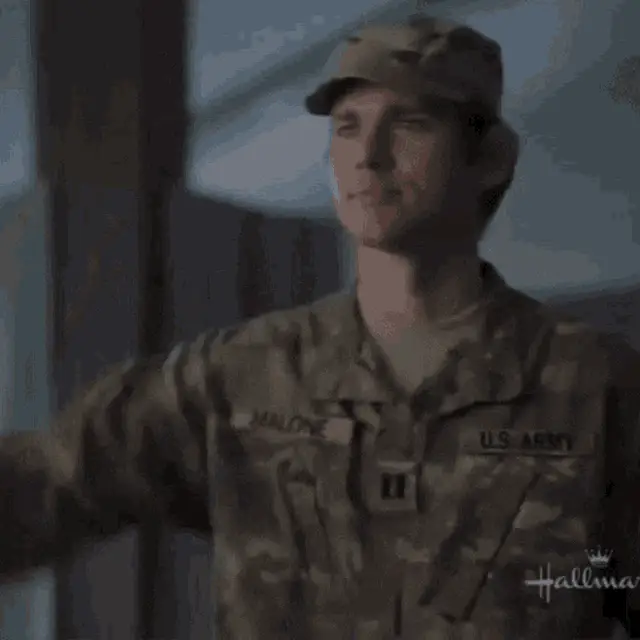 Kevin McGarry Salutes in Army Uniform