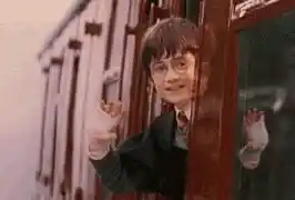 Harry Potter (Daniel Radcliffe) Waving from Train
