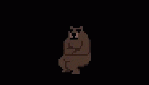 Pixel Art Bear Gopnik Squats