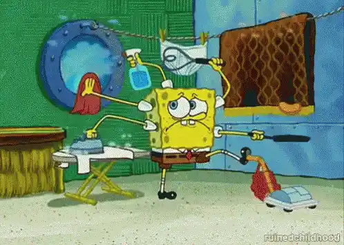 Sponge Bob's Chaotic Cleaning Spree