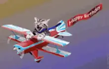 Feliz Cumple Cat Plane