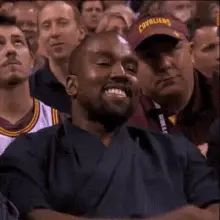 Kanye West's expression change at game