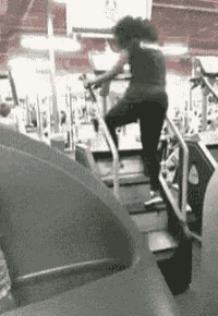 Woman Working Out on Stair Climber