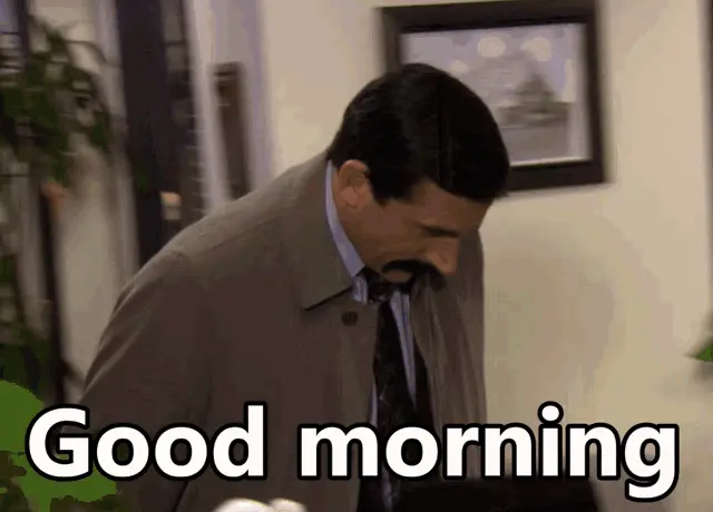 Michael Scott's Good Morning in The Office – free GIF download | meme platform | memes GIF