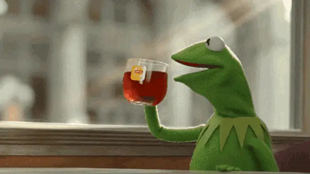 Kermit the Frog Sips Lipton Tea