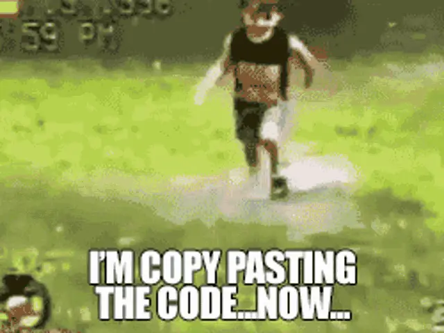 Kid Running from Dog: Copy Pasting Code Meme