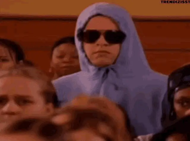 Damien Hides Embarrassed in Mean Girls – free GIF download