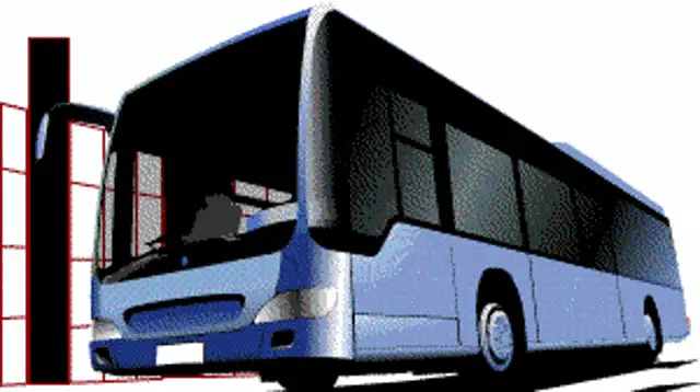 Blue Bus Illustration