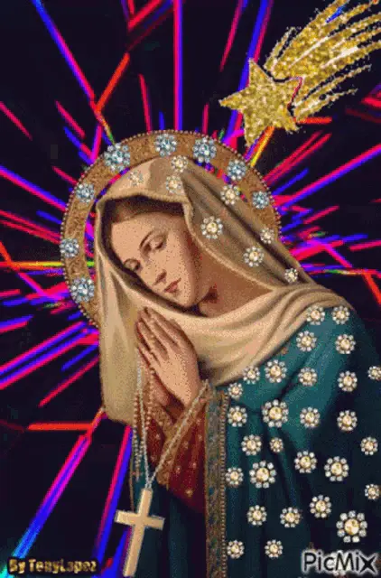 Virgin Mary with Sparkling Star and Halo