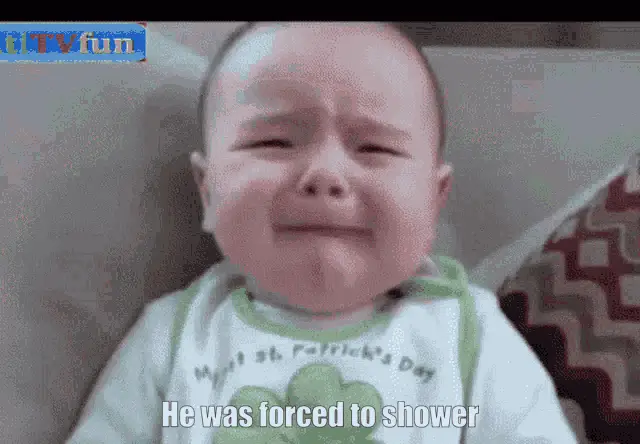 Crying Baby Forced to Shower