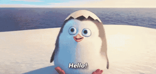 Cute Penguin Chick Waves Hello!