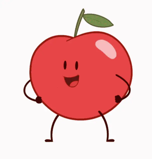 Happy Dancing Apple Cartoon