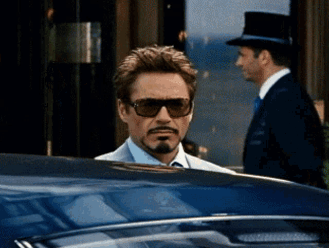 Tony Stark Iron Man Makes Peace Sign