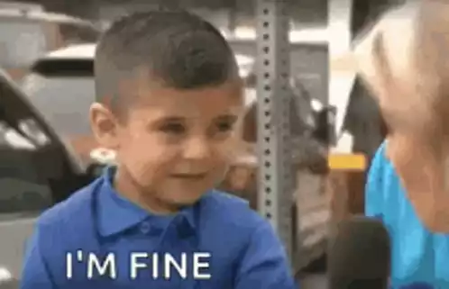 Boy Crying While Saying 'I'm Fine'