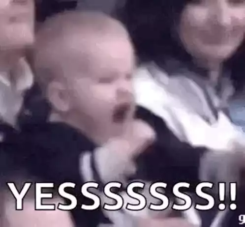 https://klipy.com/gifs/yess-3 ## Excited Baby Says YESSSSSS!! ![Embed Thumbnail](https://static.klipy.com/ii/d6b0ce929193df3c242ac34b5654d2ce/fb/72/xelRMHkG.webp)